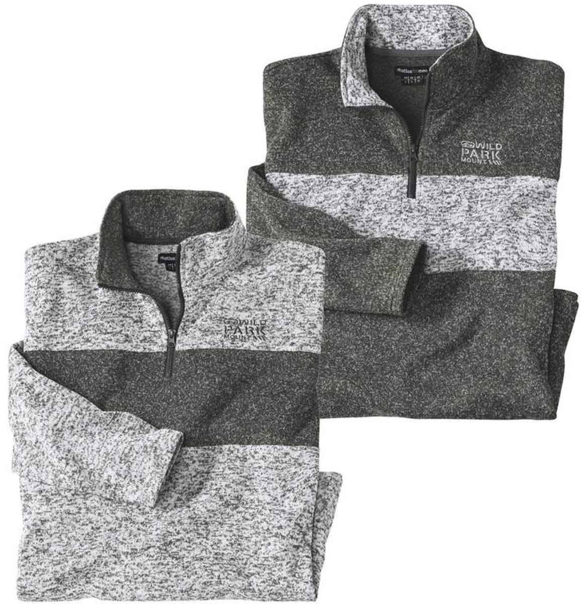 ATLAS FOR MEN - Set van 2 gemêleerde sweaters Rockies - Heren - Verkrijgbaar in grote maten - 4XL