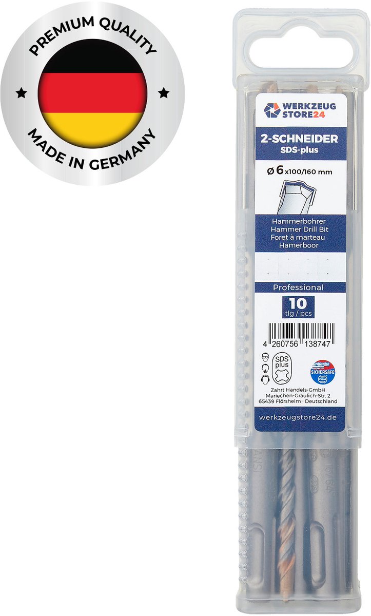 WS24 10x SDS-Plus klopboor PRO Ø 6 x 160 / 100 mm - WS24-100420