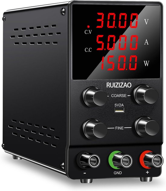 RUZIZAO Laboratory power supply, 100 V, 10 A, laboratory power supply, high-performance DC adjustable switching power supply, 1000 W, laboratory DC power supplies with 4-digit LED display, encoder