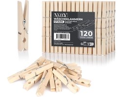 Houten wasknijpers - Grote stevige knijpers voor kleding, knutselen en decoratie - 120 stuks
