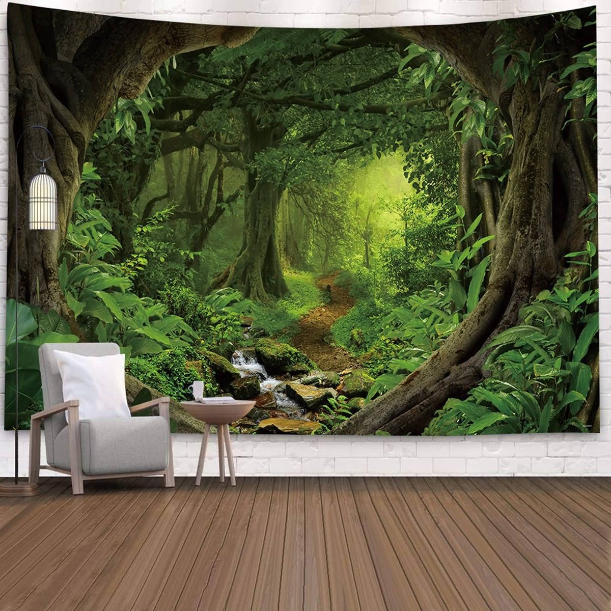 Ibenzoa Kleurrijk wandtapijt met natuurlijk landschap voor huisdecoratie Kleurjik