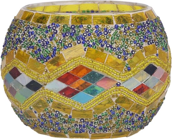 Mozaïekglas Theelichthouders - Decoratief voor Valentijn, Feest, Kerst - Kaarshouder Middenstuk