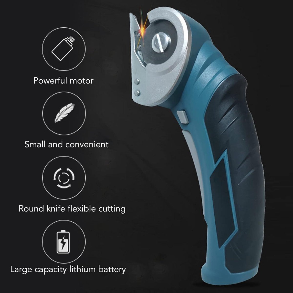 Draadloze Elektrische Schaar, 240 RPM, 2000 MAh Oplaadbare Draagbare Stoffensnijder, Kledingleer, Op Maat Gemaakte Schaar voor Bedieningselementen (GREEN #14