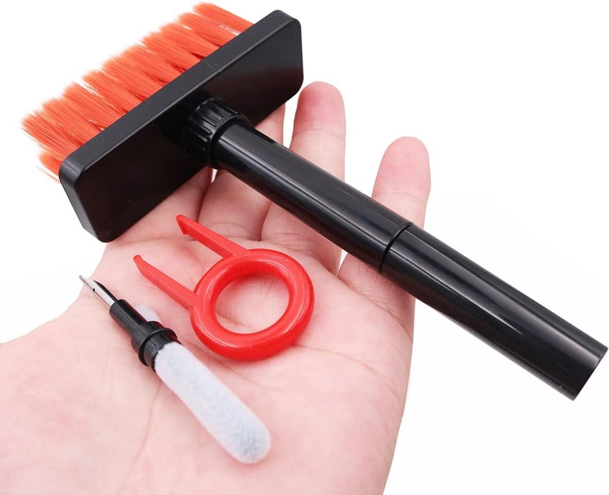 Allecto plus - Multifunctionele Reinigingsset voor Computer, Laptop, Airpods Pro en Camera (Zwart) met Keycap-trekker.