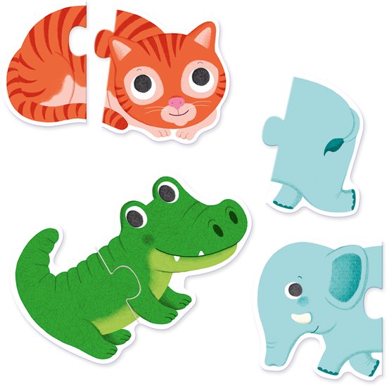 Djeco Puzzel duo - Dieren - 10 x 2 stukjes