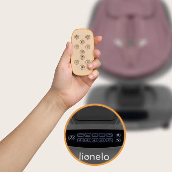 Elektrische Wipstoel voor Baby's tot 9 kg - Multidirectioneel Schommelen - Bluetooth Speaker - Bamboe Bekleding - Afstandsbediening - Verstelbare Rugleuning - 5 Schommelstanden van Merkloos — afbeelding 5