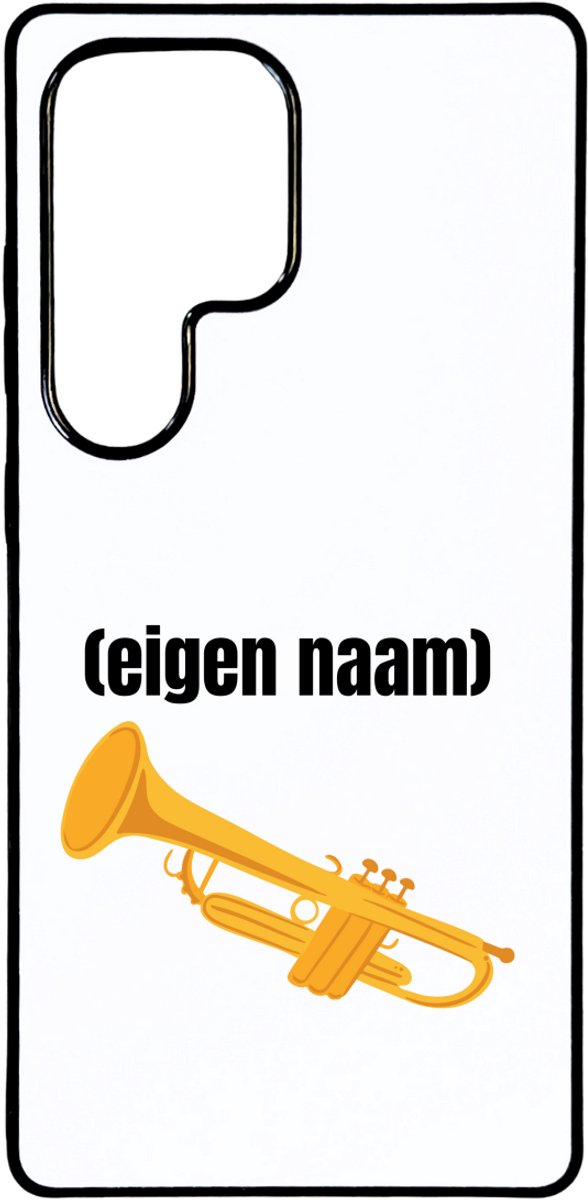 Hacebo® - trompet met eigen naam telefoonhoesje - Trompet - muziek liefhebbers - telefoonhoesjes - iemand die houdt van trompetten - verjaardag - cadeau - kado - geschenk - hoesje geschikt voor Samsung Galaxy S25 Ultra