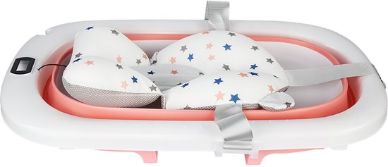 PIPIPOXER- Opvouwbaar babybadje met digitale thermometer en kussen geschikt voor baby's van 0 tot 36 maanden Roze van PIPIPOXER — afbeelding 5