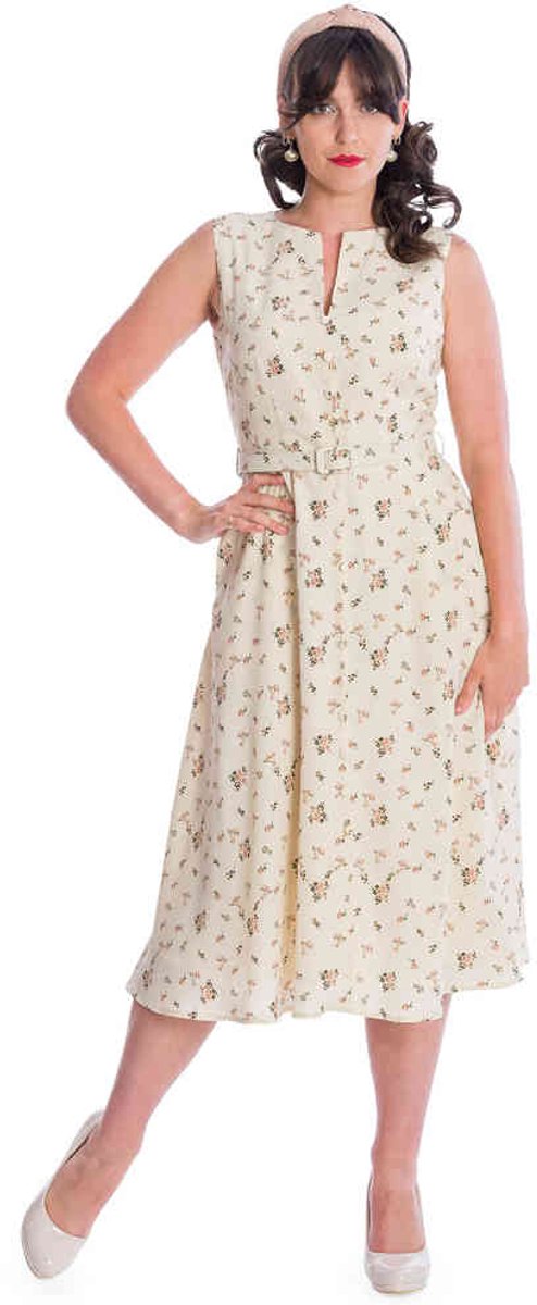 Banned - POPPY Flare jurk - 3XL - Wit