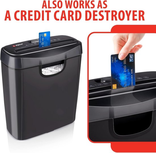 VidaTeco Office Paper Shredder, 15 Sheets Cross Cutter, 60 Minute Paper Shredder (P4) for Paper/Credit Cards, Rice Wolf with 20 Litre Trash Can and 4 Wheels, Extremely Quiet with Only 58 dB