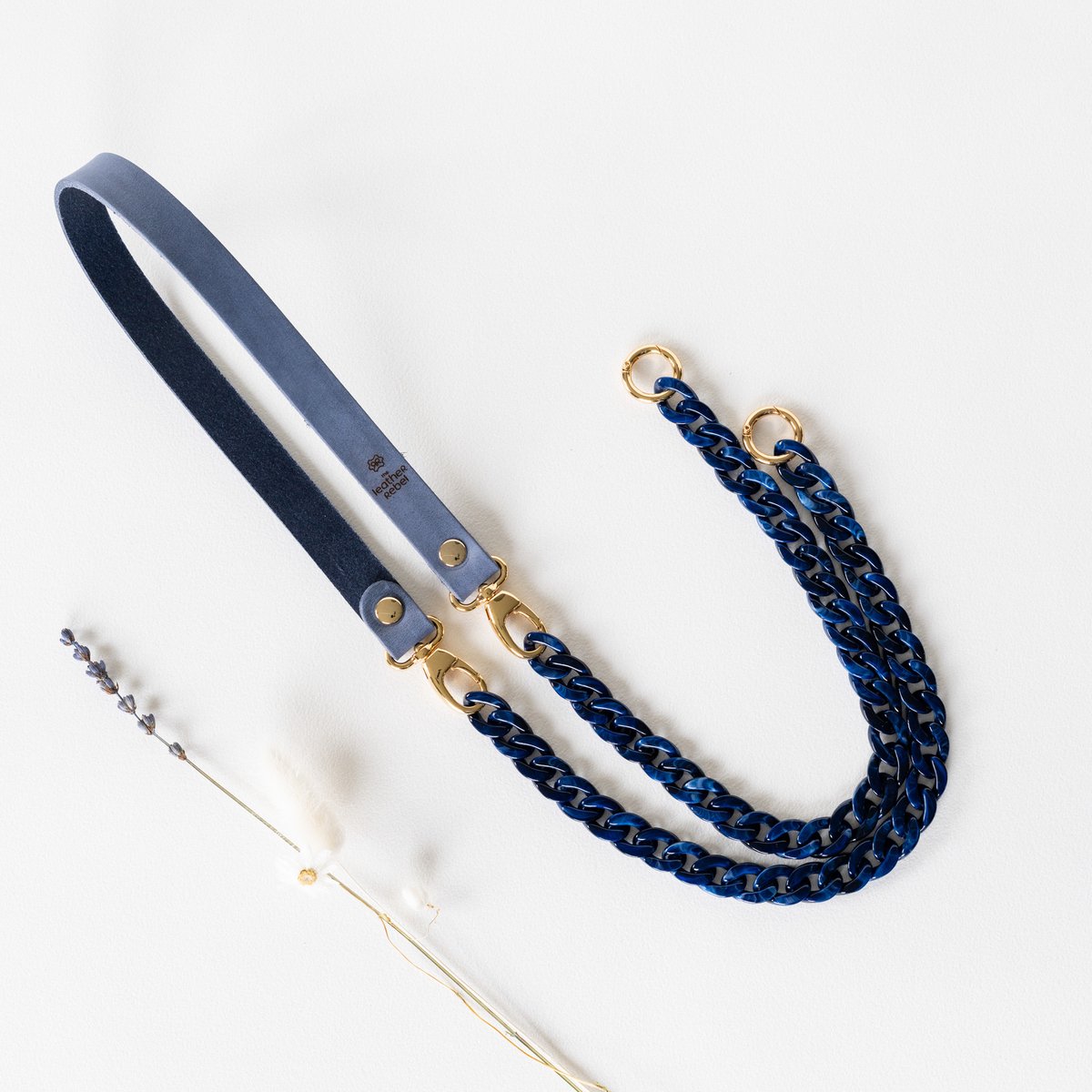 The Leather Rebel - Telefoonkoord - vintage blauw - blauw