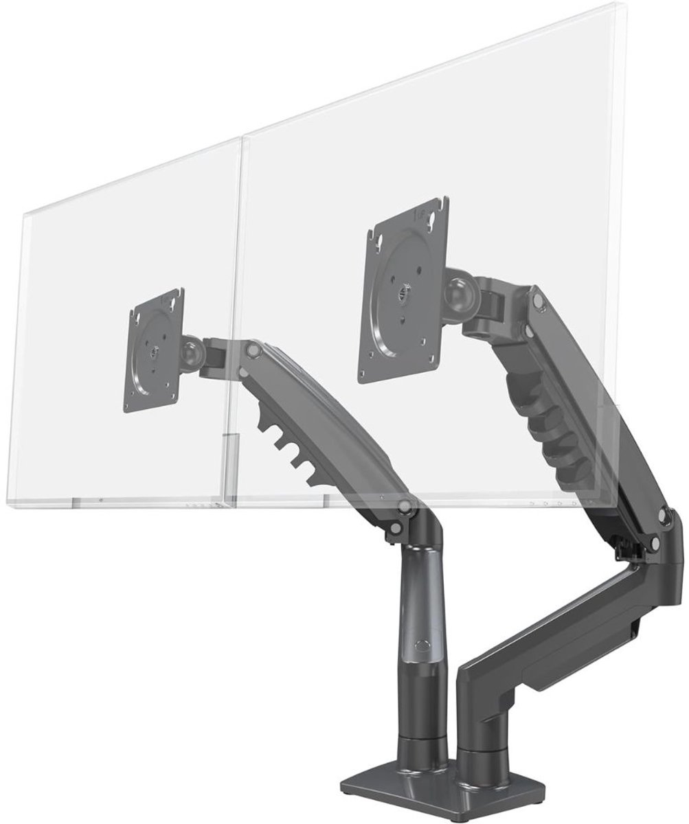 MKSS® Monitor Arm 2 Schermen - Standaard - Verhoger - Zwart