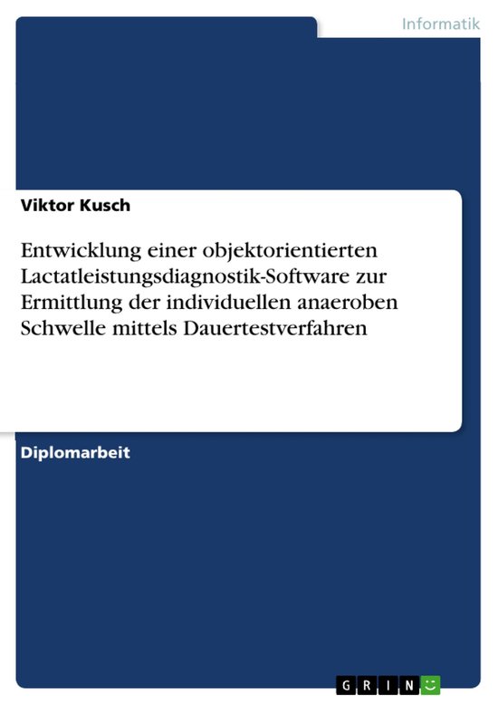 Entwicklung einer objektorientierten Lactatleistungsdiagnost ... - cover