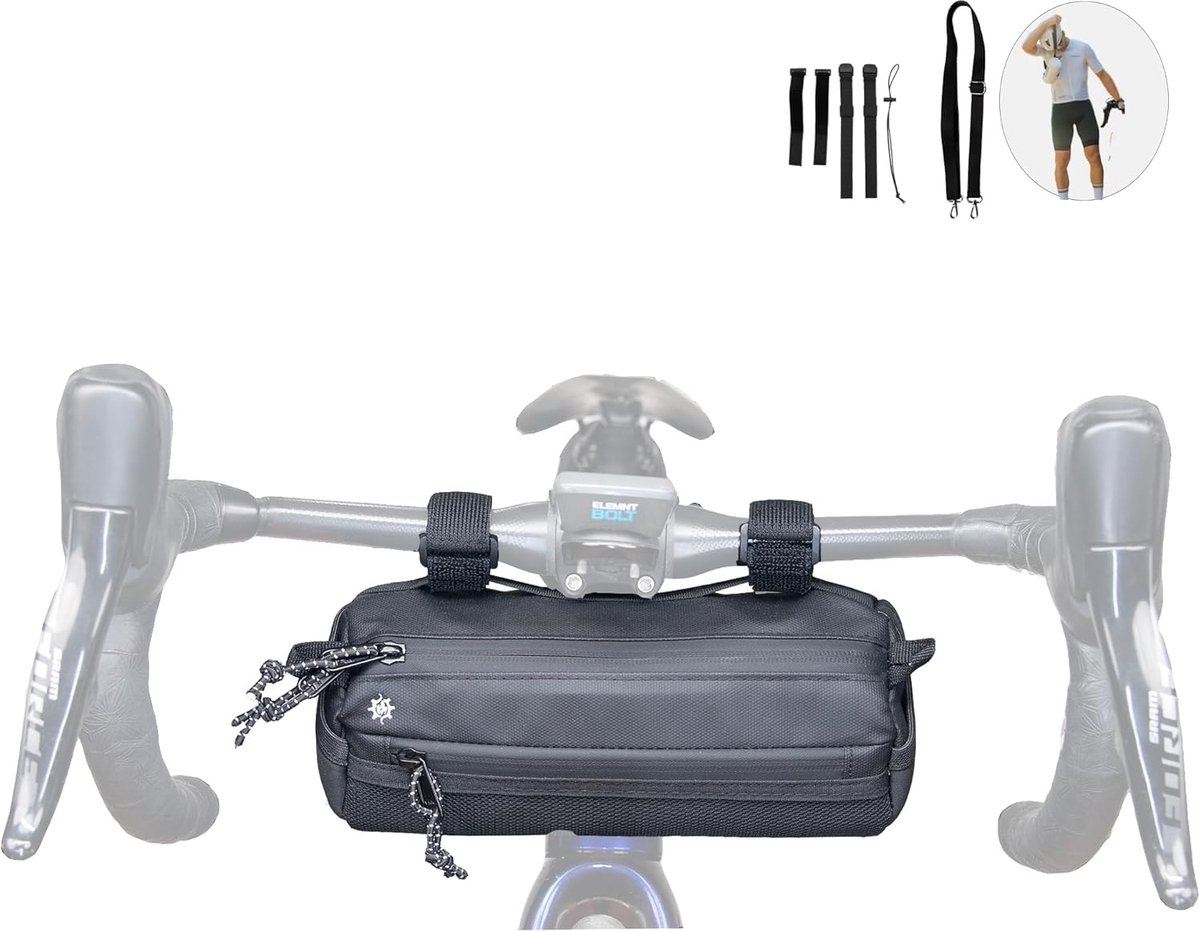 Zwarte Fietsstuur Tas voor Fiets - Ideale Opbergoplossing voor Mountainbikers
