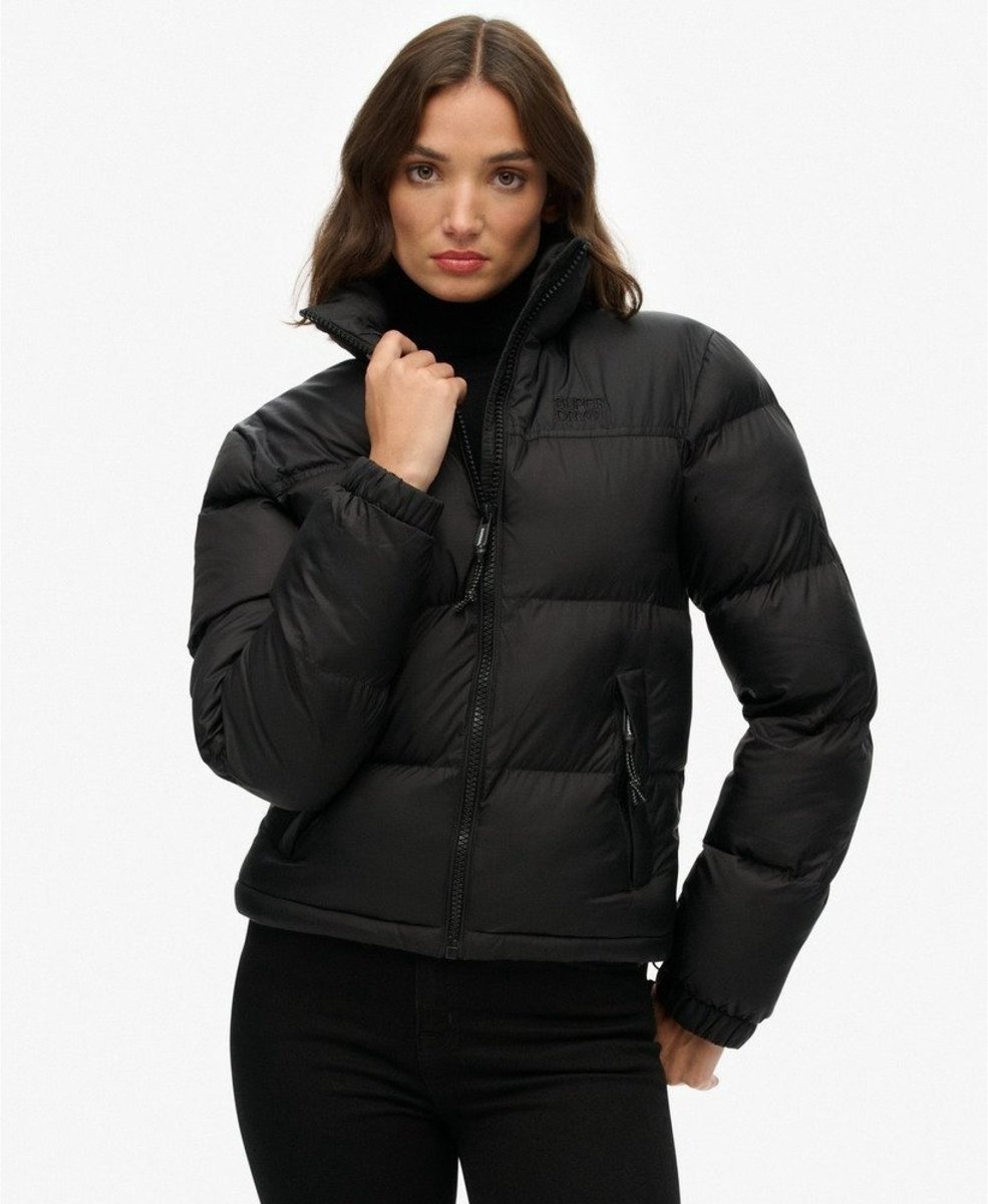 Superdry Zwarte Pufferjas Dames Gewatteerde jassen