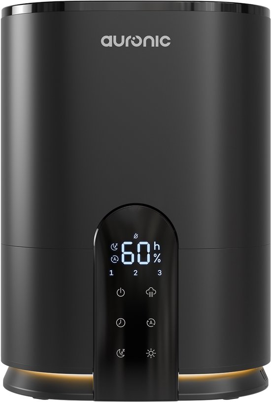 Humidificateur Auronic - 4 litres - Convient pour salon, bureau, chambre, Chambre de bébé et plus encore - Sans BPA - Zwart