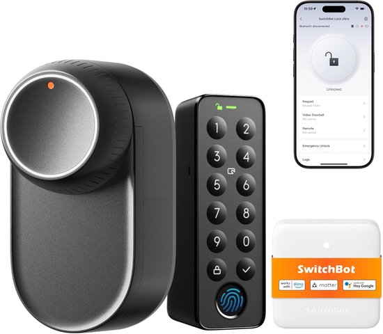 Naroote Slim Deurslot, Wifi-Deurslot met Vingerafdruk en