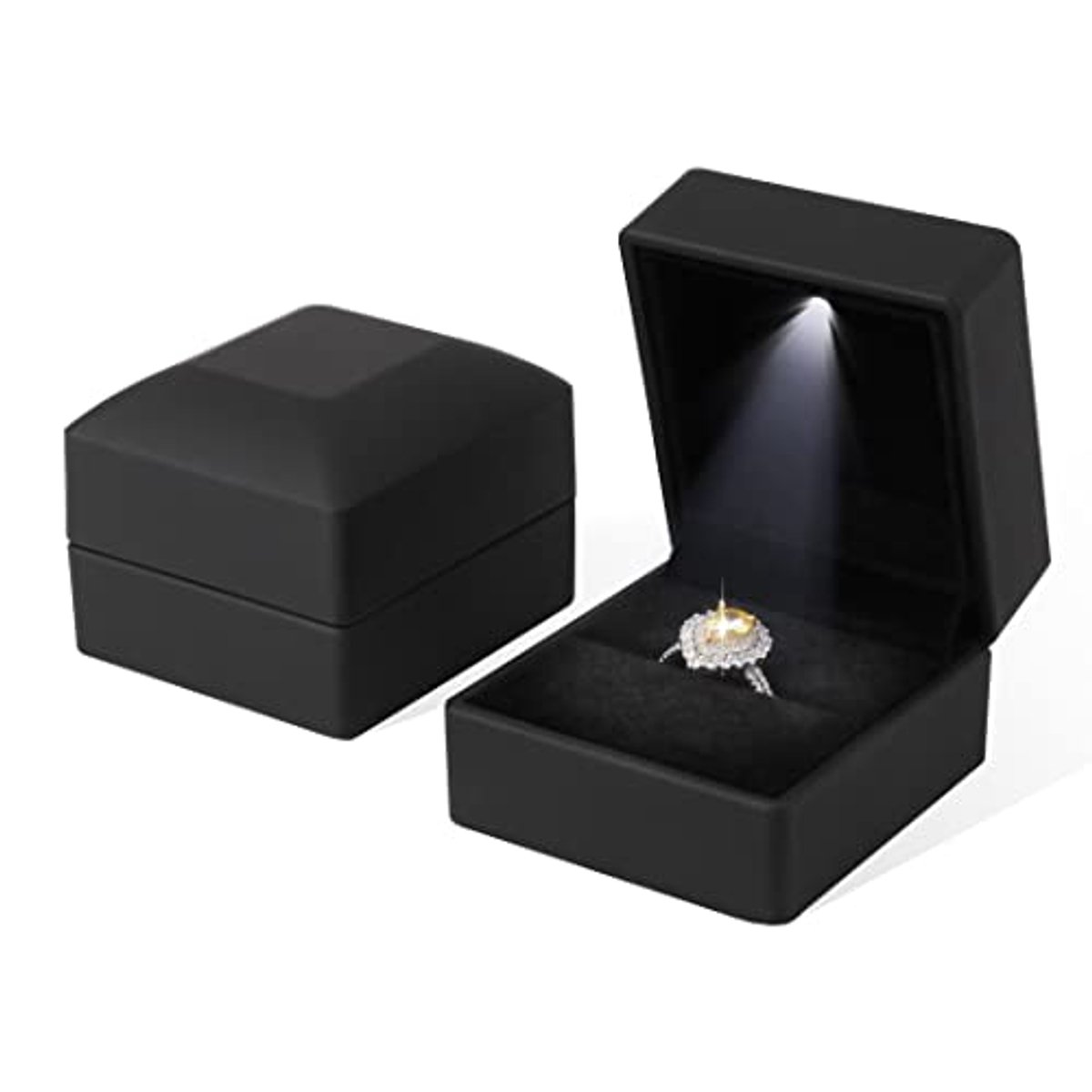 LED Ring Box met Licht - Zwart Juwelen Doosje voor Verlovingen en Trouwerijen
