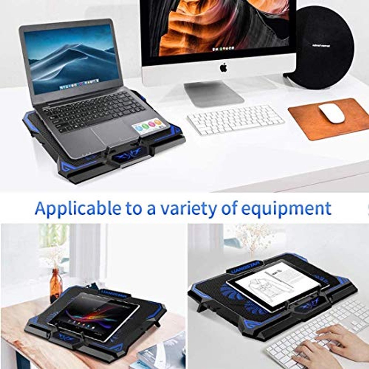 Laptop koelblok met 6 stille ventilatoren voor 15,6-17 inch