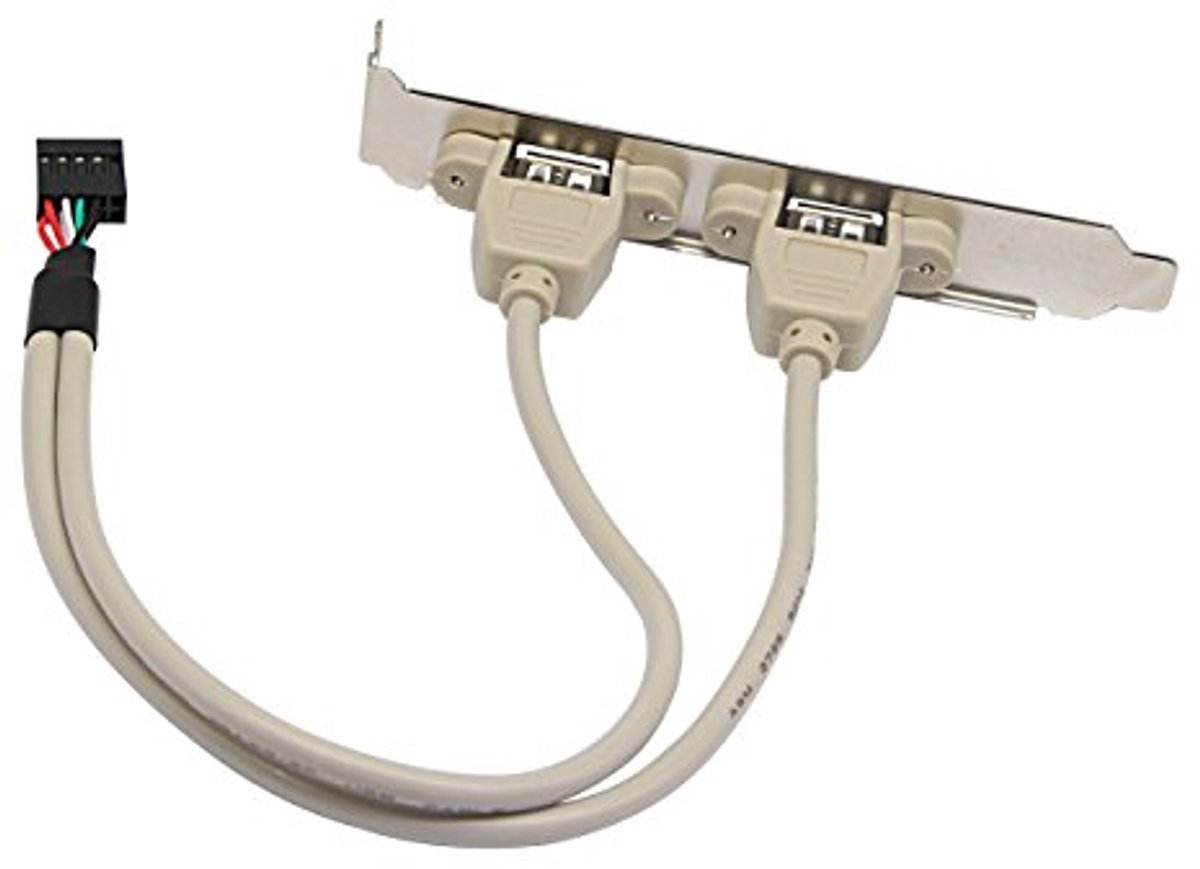 Image of 2-Poorts USB 2.0 Achterpaneel Verlenging voor Moederbord 9-Pins USB-Kabel Host Adapter 2-Pack