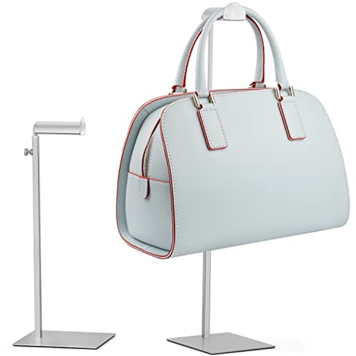 Image of Aanpasbare Handtas Standaard en Accessoire Display - Multifunctionele Zilver Tassenstandaard met Hoogteaanpassing