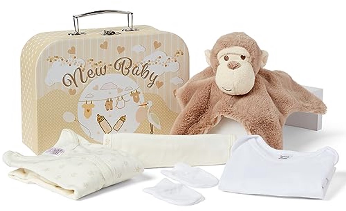 Baby Cadeau Set voor Baby's - Inclusief Dekbed, Rompertje, Pyjama's, Katoenen Slabbetjes en Wantjes