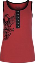 Haut bordeaux Rock Rebel by EMP avec ourlet contrasté au niveau du décolleté - Femme - XL