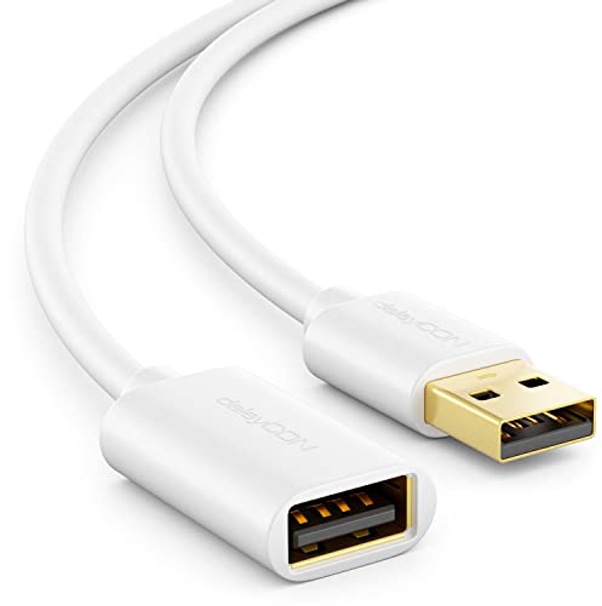 Image of 5m USB 2.0 High-Speed Verlengkabel - USB A Stekker naar USB A Aansluiting - Wit