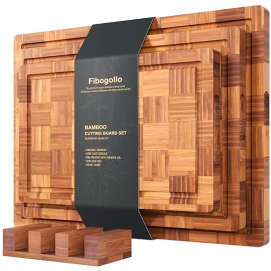 Set van 3 Bamboe Snijplanken met Sapgroef - Duurzame Houten Snijplanken voor de Keuken | bol