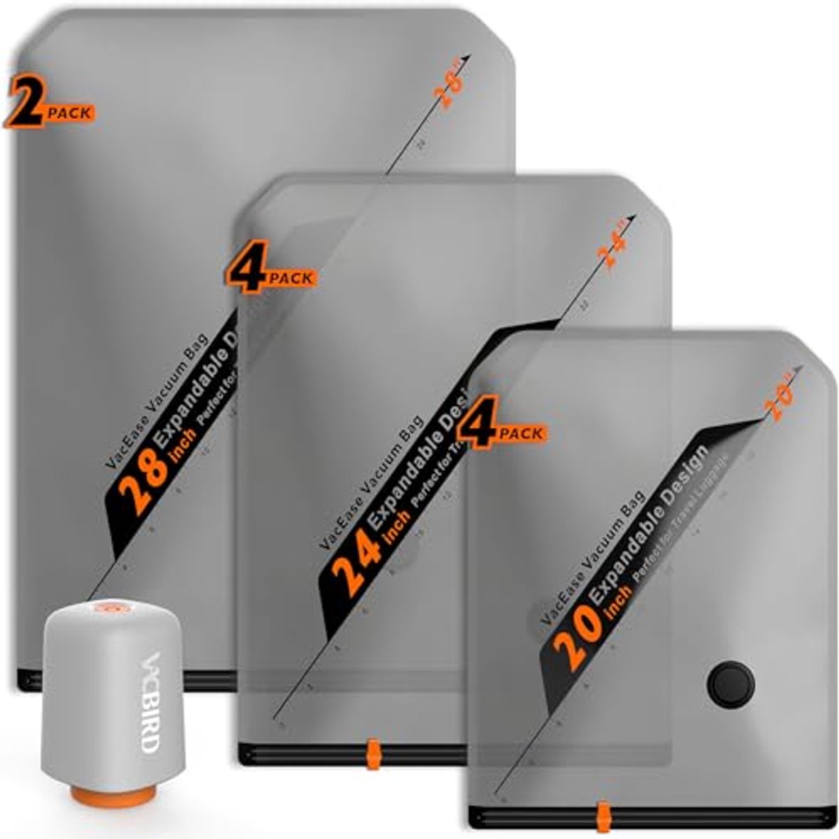 Stofzuigerzakken voor Kleding met Draadloze Vacuümpomp - 10 Stuks Ruimtebesparend