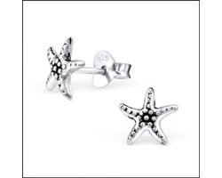 Aramat Jewels | Oorbellen | Zilveren Zeester Oorstekers – Meerdere Modellen 925 Zilver Natuur Design | Zilver geoxideerd-7mm | | | Zilver | Kinderen, Volwassenen | Verkleurd niet