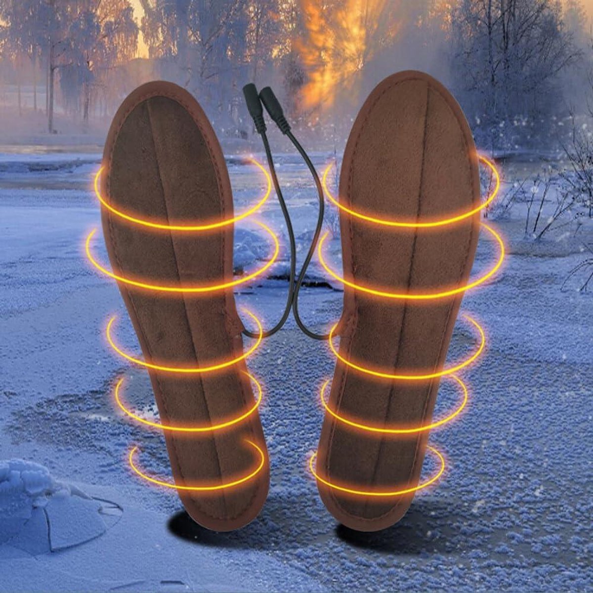 5 V verwarmde inlegzolen, voetwarmer met 6000 mAh batterij, voetwarmer met batterijbediening, thermische zolen met 4 temperaturen, voetwarmer voor sport, skiën, kamperen