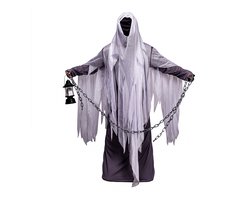 Halloween Kostuum Spook – Inclusief Gewaad en Capuchon – Griezel Outfit voor Halloween, Themafeest & Carnaval – One Size