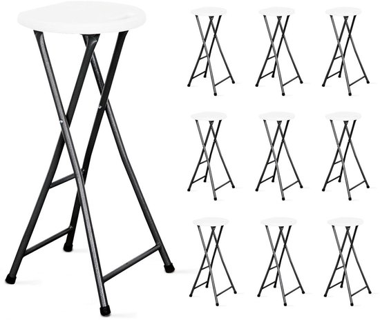 Oviala - Set de 10 tabourets de bar pliants - REKKEM