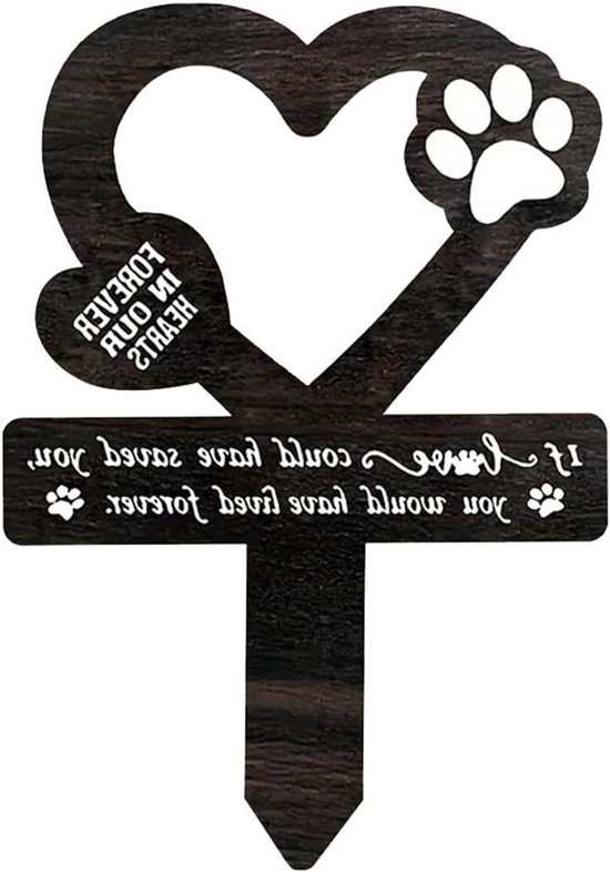 TheLau - Herdenkingsbord voor huisdieren - Waterdicht acrylbord voor graf - Gedenkpaal voor honden