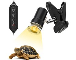 Daity 1-Pack - Reptielenwarmtelamp met 360° draaibare flexibele arm en timerfunctie - met één 50W-lamp - voor baardagamen - reptielen - schildpadden - hagedissen en slangen