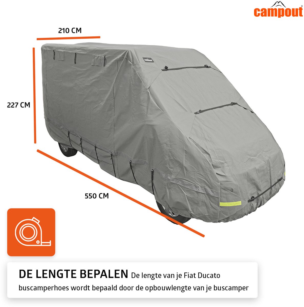 Housse De Protection Pour Camping-car Fiat Ducato - Dimensions 655 X 210 X 227 Cm - Imperméable, Respirante - Avec Sac De Rangement