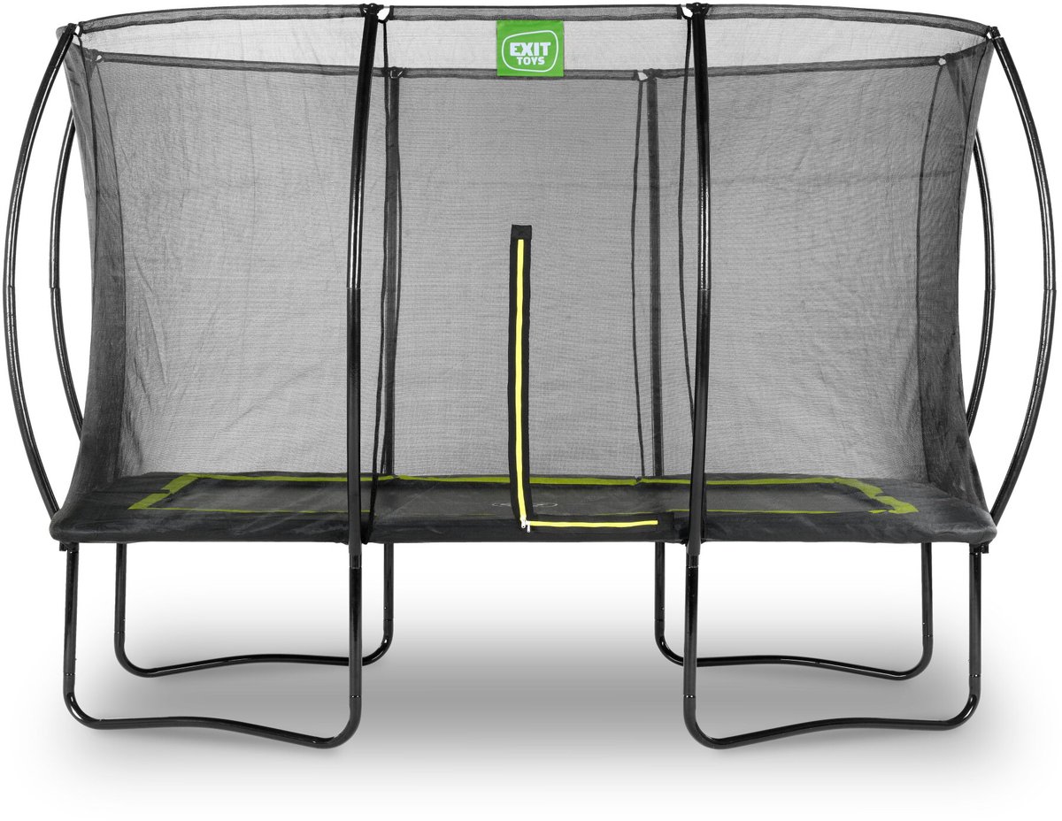 EXIT Silhouette Trampoline Rechthoek 244x366cm met Veiligheidsnet - Op Poten - Zwart