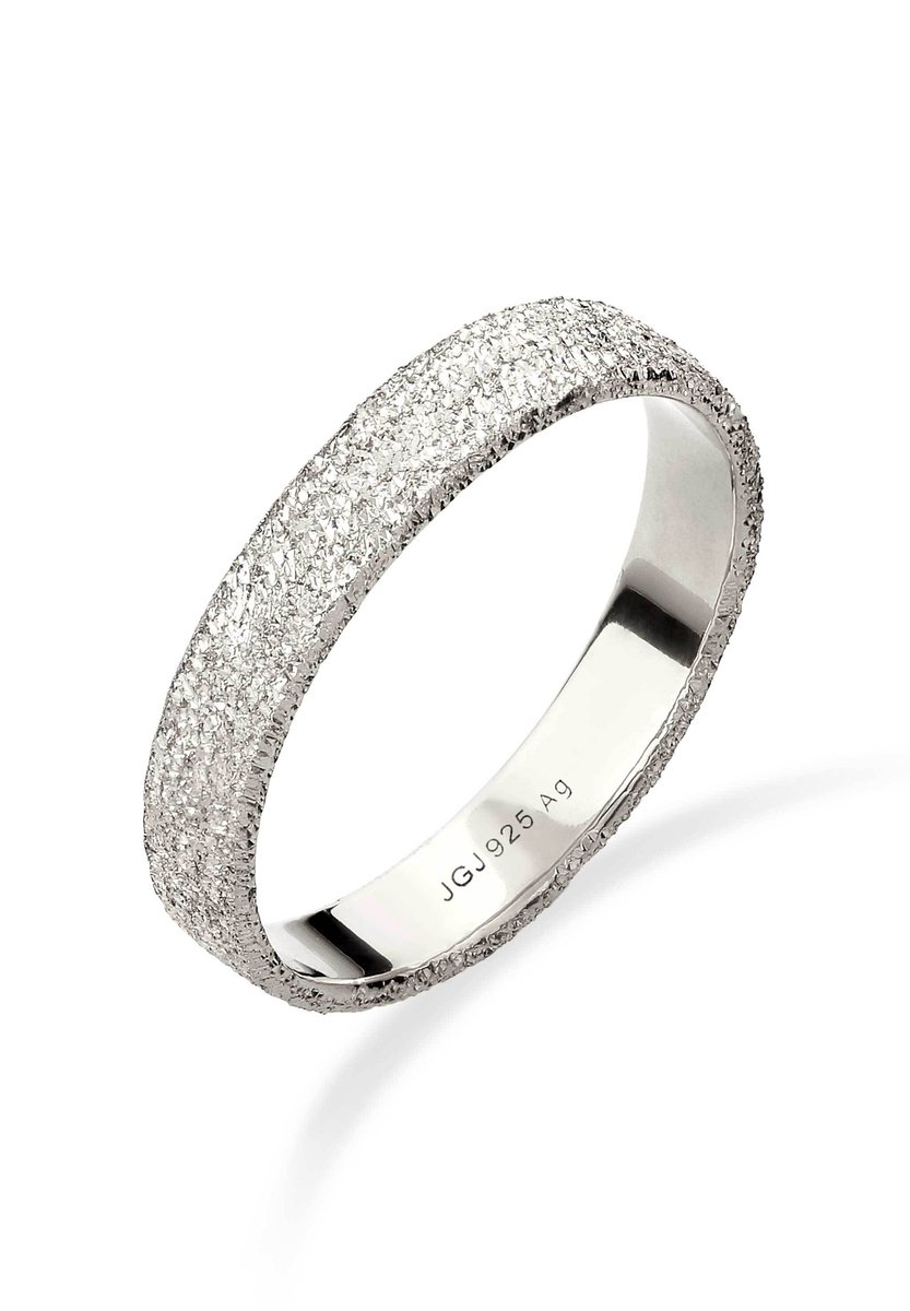 KUZZOI - Ring - Ring Heren Gestructureerd 925 Sterling Zilver -