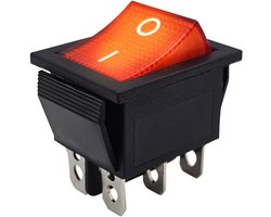 ProRide Wipschakelaar ON-OFF KCD4-202 - 3 Polig - 250V/16A - 30x22mm - Rood met controlelampje