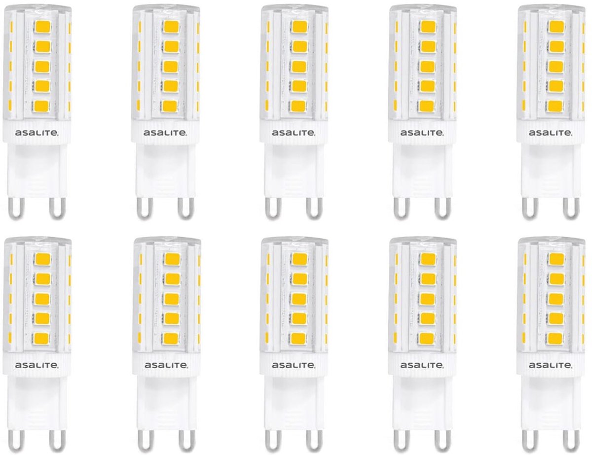 Asalite LED Lamp G9 Fitting - 3W = 30W - 330 Lumen - 3000K Warm Wit Licht - Niet Dimbaar - 220-240V - G9 LED Steeklampje - 10 stuks