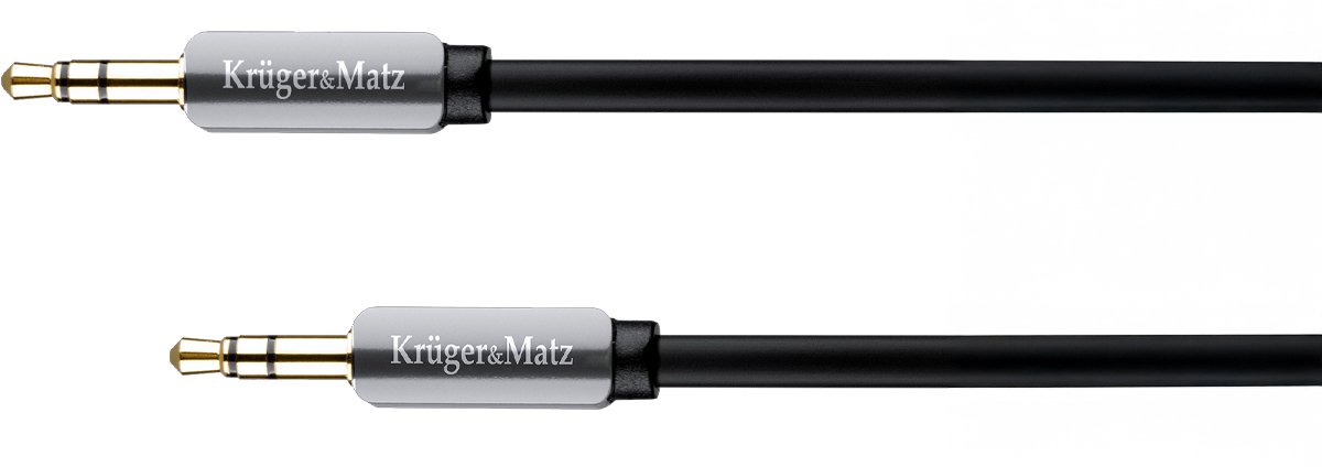 Krüger&Matz - Koppelkabel Jack - 3,5mm - 1,5m - Spiraalvormig