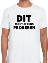 Dit moet je eens proberen beurs/evenementen t-shirt wit heren L