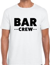 Bar crew tekst t-shirt wit heren - evenementen staff / personeel shirt L
