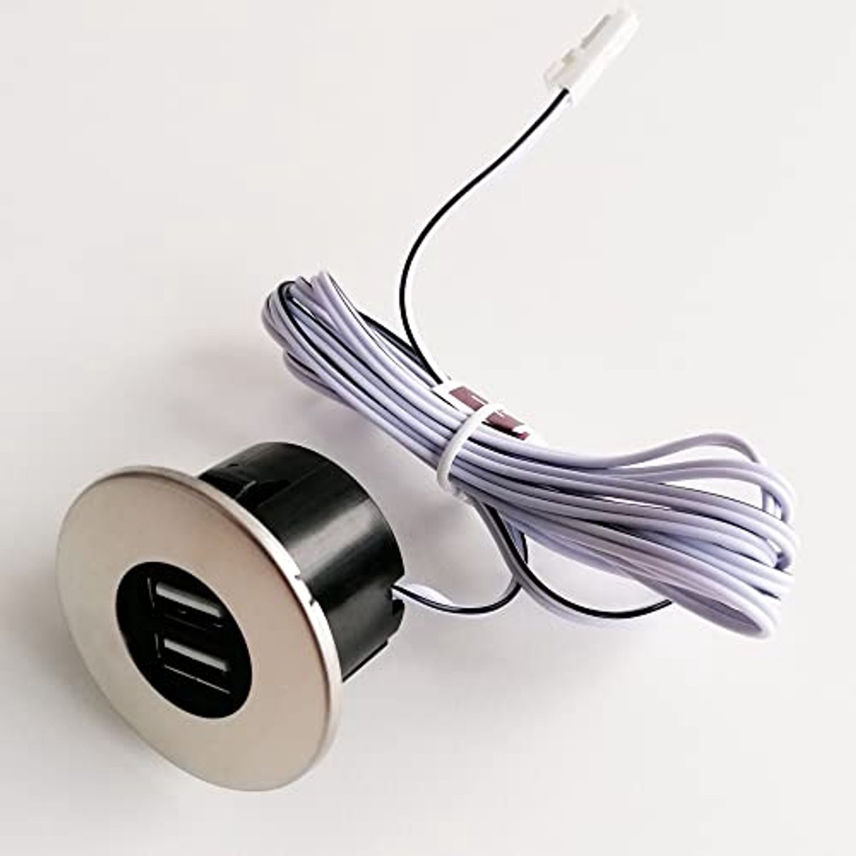 Inbouw USB-hub voor smartphones en tablets - Elegant roestvrij staal