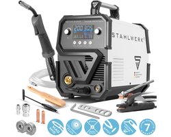 STAHLWERK MIG MAG 200 ST digitale IGBT gasbooglasmachine | omvormer met 200 A, spotfunctie, synergische draadaanvoer, FLUX en MMA | ARC-functie