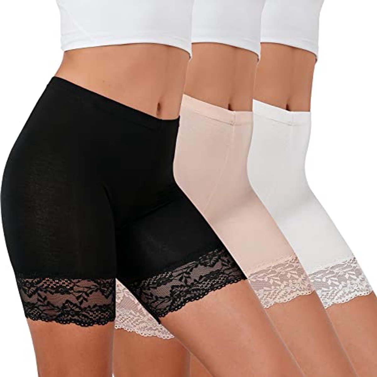Dames Onderrok Shorts met Kant - Antichafing Boxershorts voor Onder Jurken - Comfortabele Zomerkleding