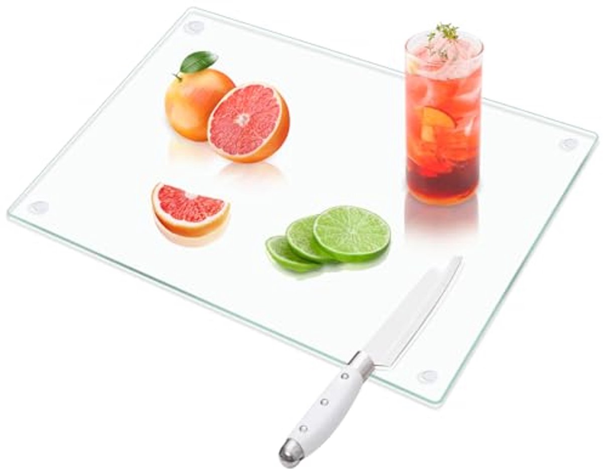Gehard glazen snijplank 40 x 30 cm - Krasbestendig en hittebestendig voor keuken