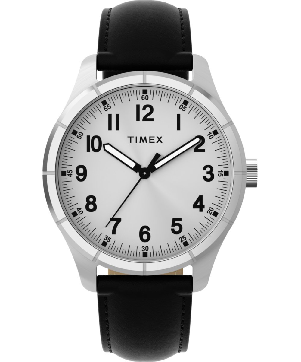 Timex Main Street TW2Y16000 Horloge - Leer - Zwart - Ø 42 mm