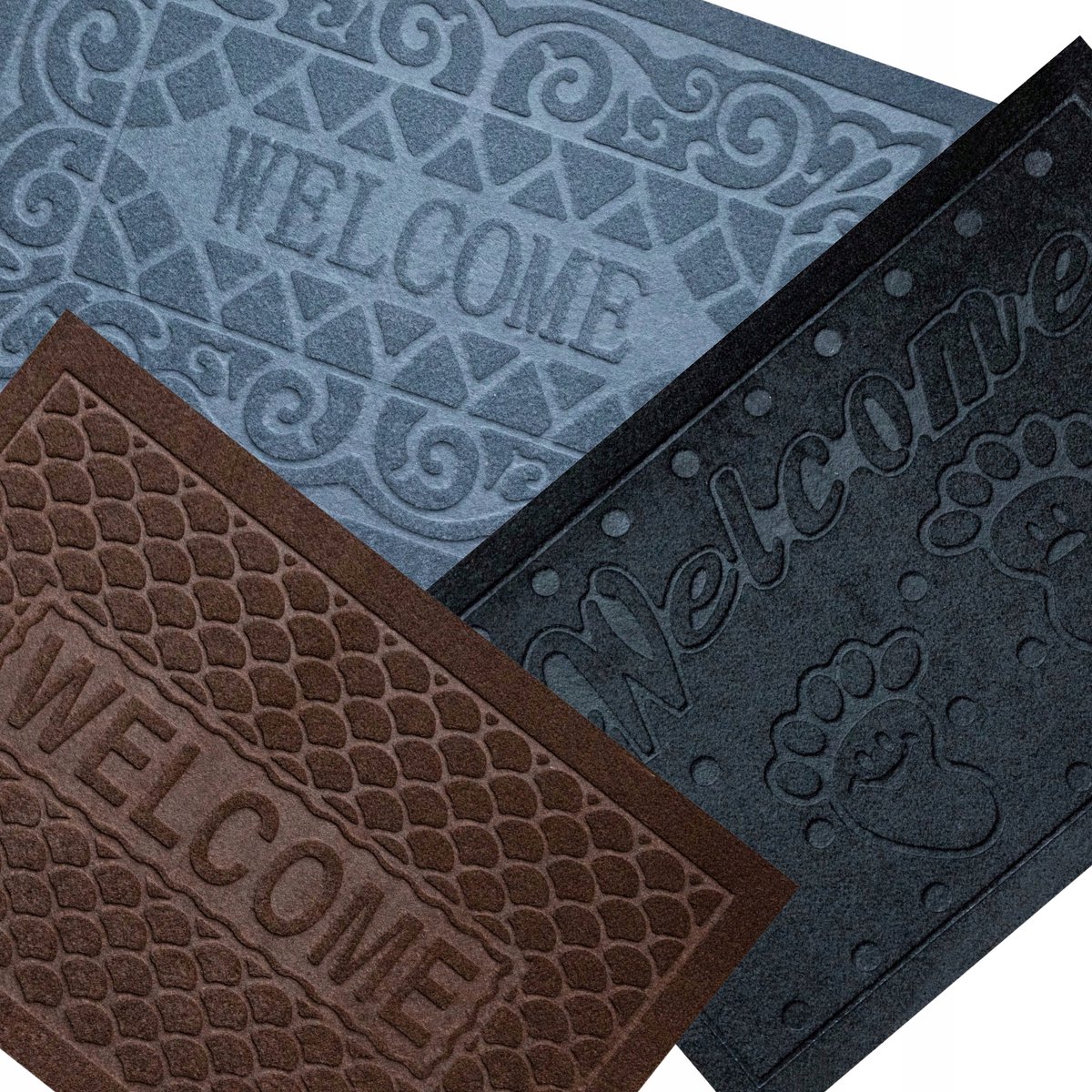 3x Deurmat 'Welcome' - Absorberend en Antislip - 38x58 cm